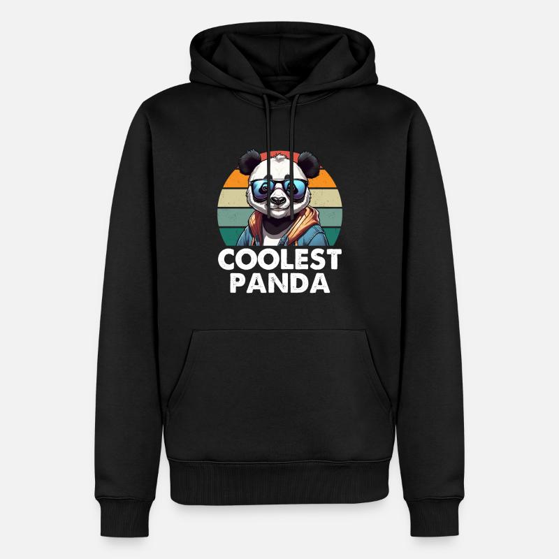 Coolest Panda - Männer Premium Bio Hoodie - Schwarz