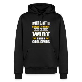 Markenklamotten Brauche Ich Nicht Wirt Gastwirt - Männer Premium Bio Hoodie - Schwarz - Vorne - Nico (187cm)
