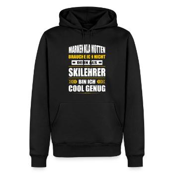 Markenklamotten Brauche Ich Nicht Skilehrer Ski - Männer Premium Bio Hoodie - Schwarz - Vorne - Nico (187cm)