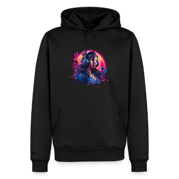 Retro DJ Party Mix für Frauen für einen DJ - Männer Premium Bio Hoodie - Schwarz - Vorne - Nico (187cm)
