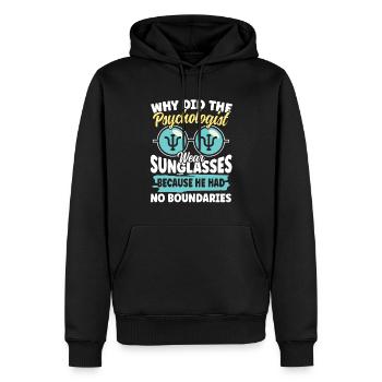Why did the Psychologist wear Sunglasses - Männer Premium Bio Hoodie - Schwarz - Vorne - Nico (187cm)