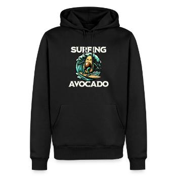 Surfing Avocado - Men’s Premium Organic Hoodie - black - Front - Nico (187cm)