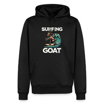 Chèvre de surf - Sweat à capuche Premium bio Homme - noir - Devant - Nico (187cm)