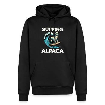 Surf Alpaga - Sweat à capuche Premium bio Homme - noir - Devant - Nico (187cm)