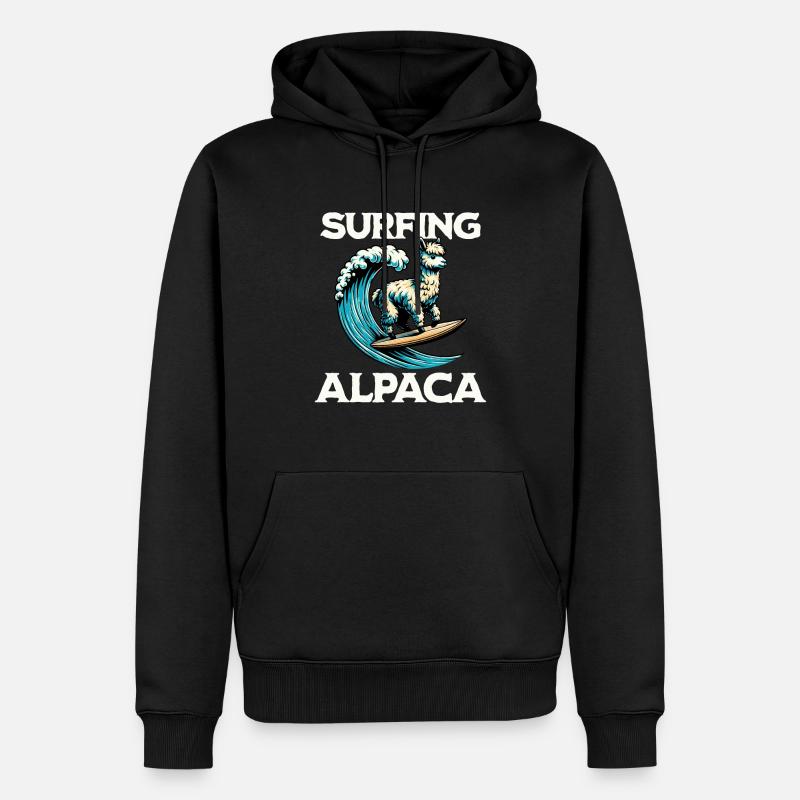 Surf Alpaga - Sweat à capuche Premium bio Homme - noir