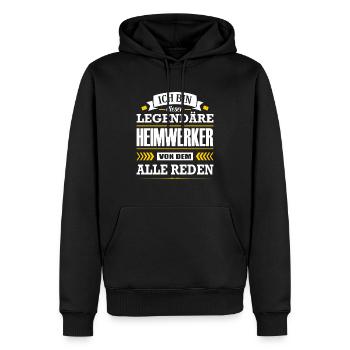 Dieser Legendäre Heimwerker Von Dem Alle Reden - Männer Premium Bio Hoodie - Schwarz - Vorne - Nico (187cm)