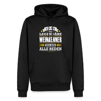 Dieser Legendäre Weinkenner Von Dem Alle Reden - Männer Premium Bio Hoodie - Schwarz - Vorne - Nico (187cm)