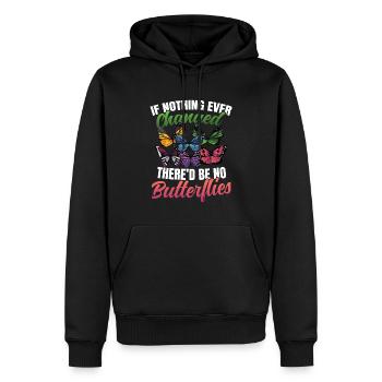 If Nothing Ever Changed There'd Be No Butterflies - Männer Premium Bio Hoodie - Schwarz - Vorne - Nico (187cm)
