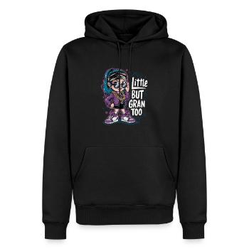 Cooles Mädchen mit blauen Haaren und Sonnenbrille - Männer Premium Bio Hoodie - Schwarz - Vorne - Nico (187cm)