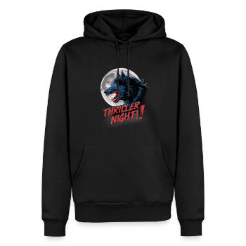 Thriller Nacht der Werwölfe und Mondscheinheulen - Männer Premium Bio Hoodie - Schwarz - Vorne - Nico (187cm)
