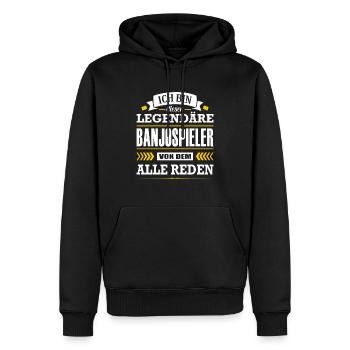 Dieser Legendäre Banjospieler Von Dem Alle Reden - Männer Premium Bio Hoodie - Schwarz - Vorne - Nico (187cm)