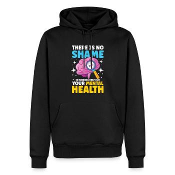 No Shame In Seeking Help For Your Mental Health - Männer Premium Bio Hoodie - Schwarz - Vorne - Nico (187cm)