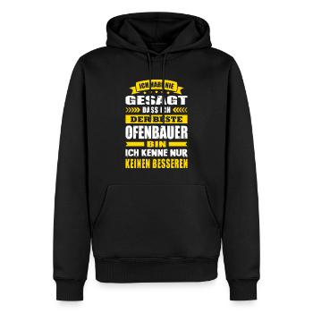 Ich Habe Nie Gesagt Der Beste Ofenbauer Ofenbau - Männer Premium Bio Hoodie - Schwarz - Vorne - Nico (187cm)