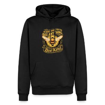Bee Anything Bee Kind - Männer Premium Bio Hoodie - Schwarz - Vorne - Nico (187cm)
