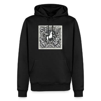 Unicorn - Men’s Premium Organic Hoodie - black - Front - Nico (187cm)