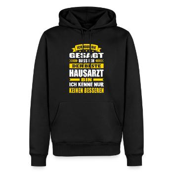 Ich Habe Nie Gesagt Der Beste Hausarzt Arzt - Männer Premium Bio Hoodie - Schwarz - Vorne - Nico (187cm)