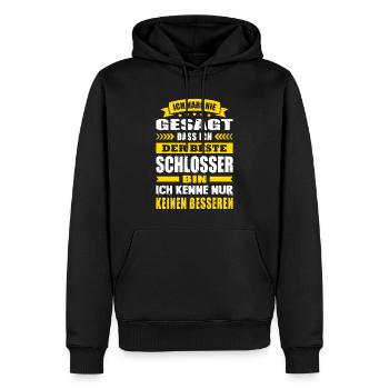 Ich Habe Nie Gesagt Der Beste Schlosser - Männer Premium Bio Hoodie - Schwarz - Vorne - Nico (187cm)