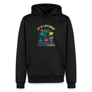 It's Spring I'm So Excited I Wet My Plants - Männer Premium Bio Hoodie - Schwarz - Vorne - Nico (187cm)