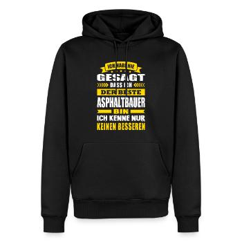 Ich Habe Nie Gesagt Der Beste Asphaltbauer - Männer Premium Bio Hoodie - Schwarz - Vorne - Nico (187cm)