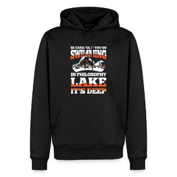 If you go swimming in Philosophy Lake It's deep - Männer Premium Bio Hoodie - Schwarz - Vorne - Nico (187cm)