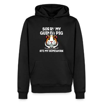 Sorry My Guinea Pig Ate My Homework - Männer Premium Bio Hoodie - Schwarz - Vorne - Nico (187cm)