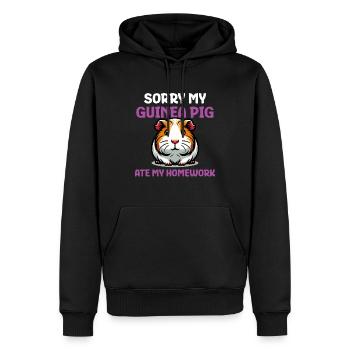 Sorry My Guinea Pig Ate My Homework - Men’s Premium Organic Hoodie - black - Front - Nico (187cm)