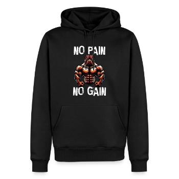 No Pain No Gain Pitbull - Men’s Premium Organic Hoodie - black - Front - Nico (187cm)