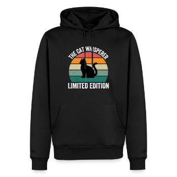 The Cat Whisperer - Men’s Premium Organic Hoodie - black - Front - Nico (187cm)