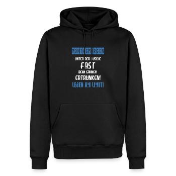 Montag Morgen Beim Gähnen Fast Ertrunken Ironie - Männer Premium Bio Hoodie - Schwarz - Vorne - Nico (187cm)