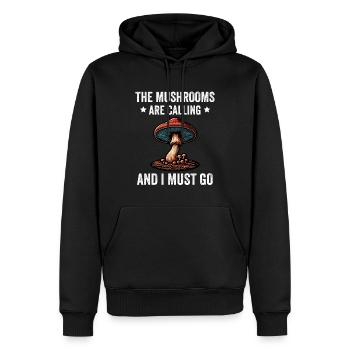 Les champignons m’appellent et je dois y aller - Sweat à capuche Premium bio Homme - noir - Devant - Nico (187cm)
