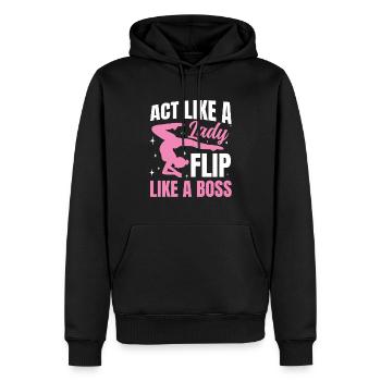 Act Like a Lady Flip - Männer Premium Bio Hoodie - Schwarz - Vorne - Nico (187cm)