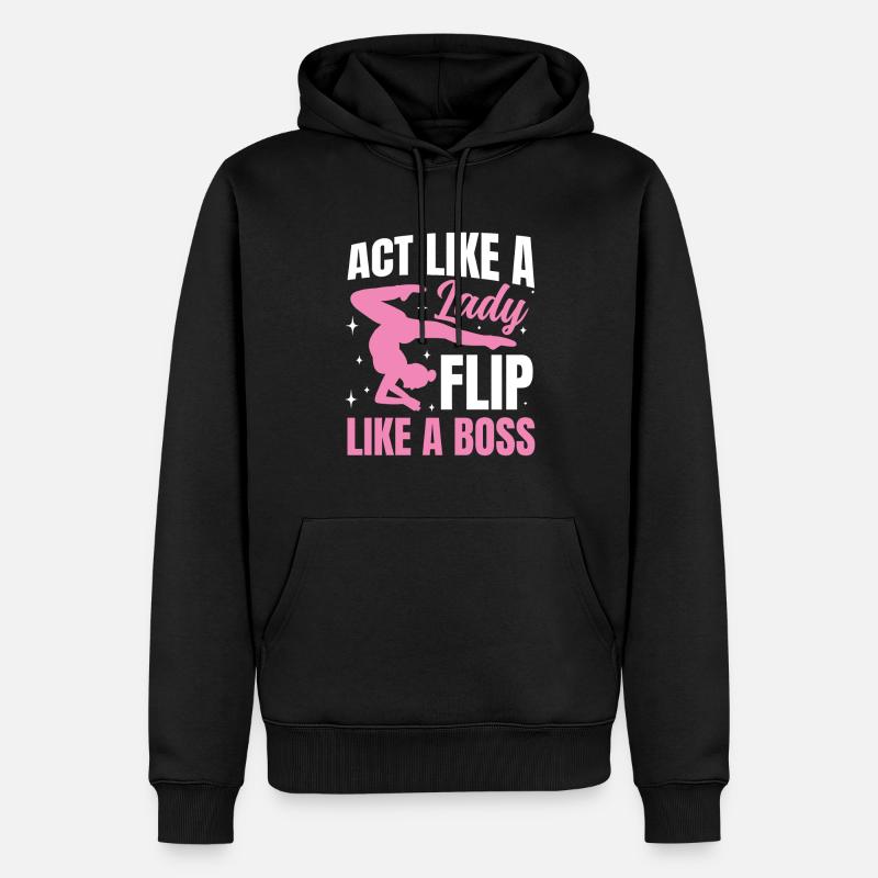 Act Like a Lady Flip - Männer Premium Bio Hoodie - Schwarz