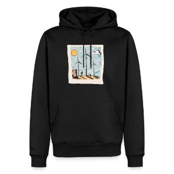 Rotorblätter von Windkraftanlagen - Männer Premium Bio Hoodie - Schwarz - Vorne - Nico (187cm)