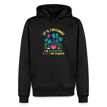 It's Spring I'm So Excited I Wet My Plants - Männer Premium Bio Hoodie - Schwarz - Vorne - Nico (187cm)