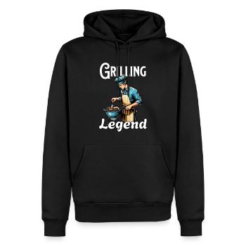 Grilling Legend - Men’s Premium Organic Hoodie - black - Front - Nico (187cm)