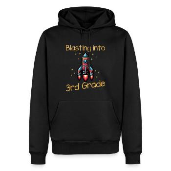 Dynamitage en 3e année - Sweat à capuche Premium bio Homme - noir - Devant - Nico (187cm)