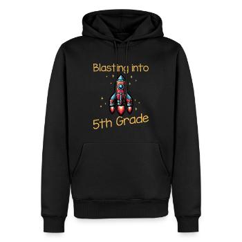 Dynamitage en 5e année - Sweat à capuche Premium bio Homme - noir - Devant - Nico (187cm)