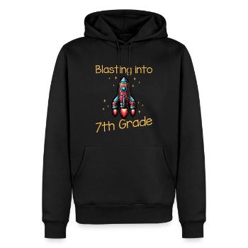 Blasting Into 7th Grade - Männer Premium Bio Hoodie - Schwarz - Vorne - Nico (187cm)