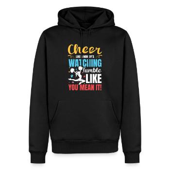 Cheer Like Nobody's Watching für eine cheerleader - Männer Premium Bio Hoodie - Schwarz - Vorne - Nico (187cm)