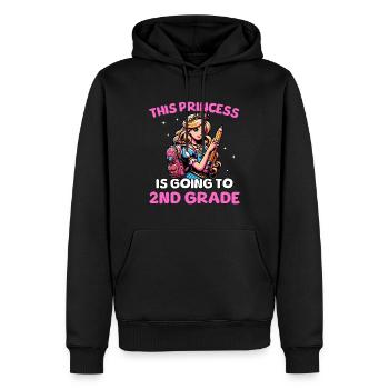 Cette princesse va en 2e année - Sweat à capuche Premium bio Homme - noir - Devant - Nico (187cm)