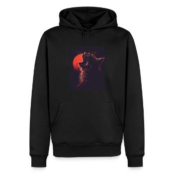 Bezaubernde Katzen mit Mond für alle - Männer Premium Bio Hoodie - Schwarz - Vorne - Nico (187cm)