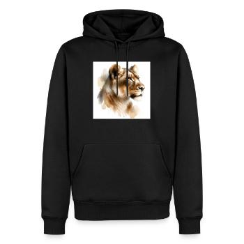 group1 2 - Männer Premium Bio Hoodie - Schwarz - Vorne - Nico (187cm)
