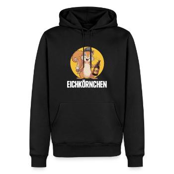 Eichkörnchen Eichhörnchen mit Korn - Männer Premium Bio Hoodie - Schwarz - Vorne - Nico (187cm)