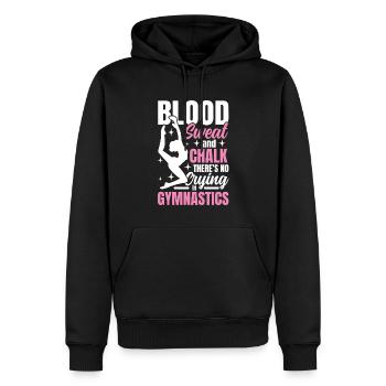 Sweat Chalk There's No Crying in Gymnastics - Männer Premium Bio Hoodie - Schwarz - Vorne - Nico (187cm)