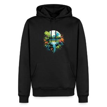 Respektier Muttererde Unseren Planeten Natur - Männer Premium Bio Hoodie - Schwarz - Vorne - Nico (187cm)
