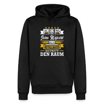 Achtung Seine Majestät Der Metallbauer Metallbau - Männer Premium Bio Hoodie - Schwarz - Vorne - Nico (187cm)