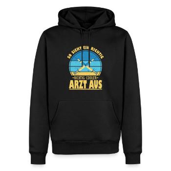 So Sieht Ein Richtig Cooler Arzt Aus Abschluss - Männer Premium Bio Hoodie - Schwarz - Vorne - Nico (187cm)