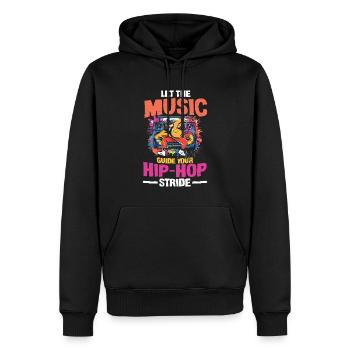 Let The Music Guide Your Hip Hop Stride - Männer Premium Bio Hoodie - Schwarz - Vorne - Nico (187cm)