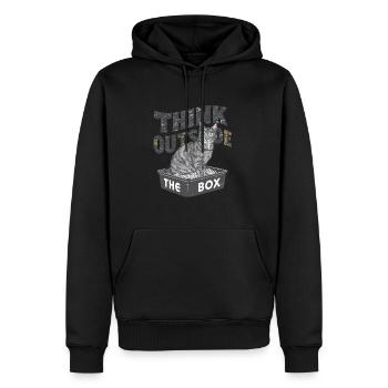 Think Outside the Box Katzenklo Katze für - Männer Premium Bio Hoodie - Schwarz - Vorne - Nico (187cm)