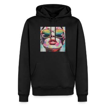 Psychedelic Shades - Männer Premium Bio Hoodie - Schwarz - Vorne - Nico (187cm)